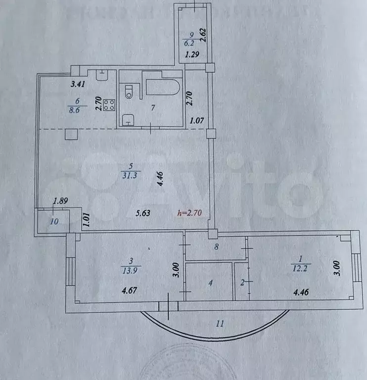 3-к. квартира, 87,1 м, 16/23 эт. - Фото 0