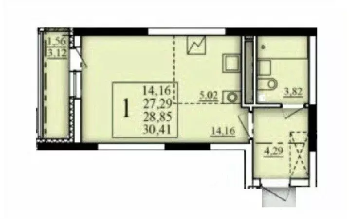 1-к кв. Башкортостан, Уфа Затон-Восточный жилрайон, Паруса жилой ... - Фото 1