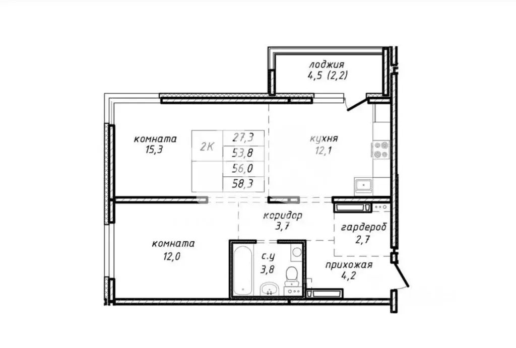 2-к кв. Новосибирская область, Новосибирск ул. Связистов, 162к3с (53.8 ... - Фото 1