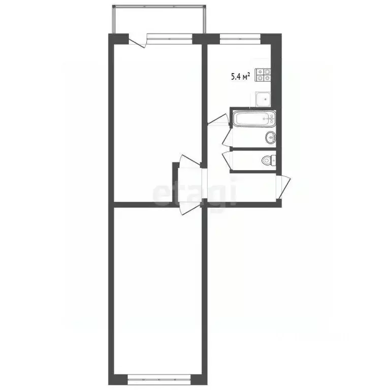 2-к кв. Архангельская область, Архангельск просп. Дзержинского, 17к2 ... - Фото 2