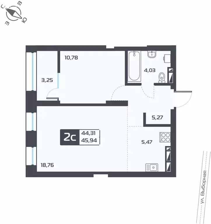 2-комнатная квартира: Новосибирск, жилой комплекс Астон.Геометрия ... - Фото 1