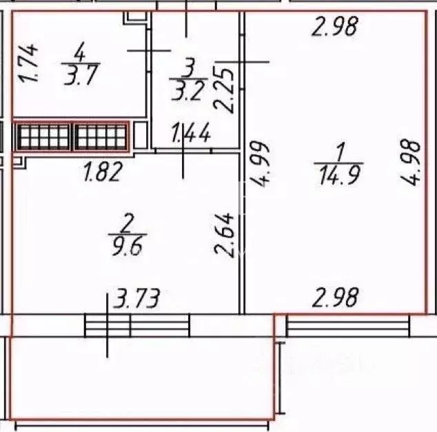 1-к кв. Санкт-Петербург ул. Плесецкая, 16 (34.0 м) - Фото 2