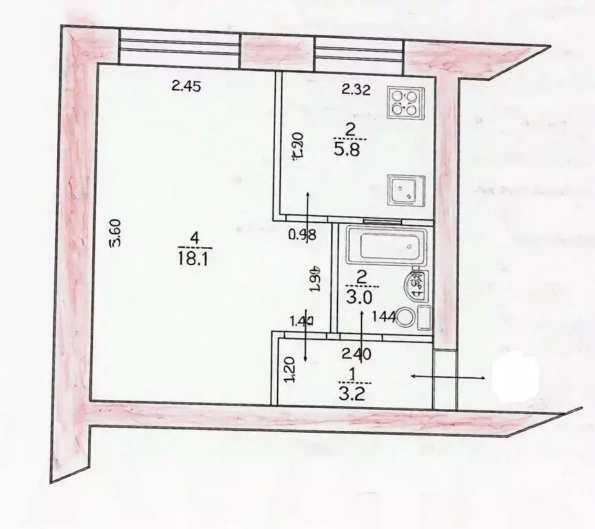 1-к кв. Татарстан, Казань Краснококшайская ул., 164 (30.1 м) - Фото 2