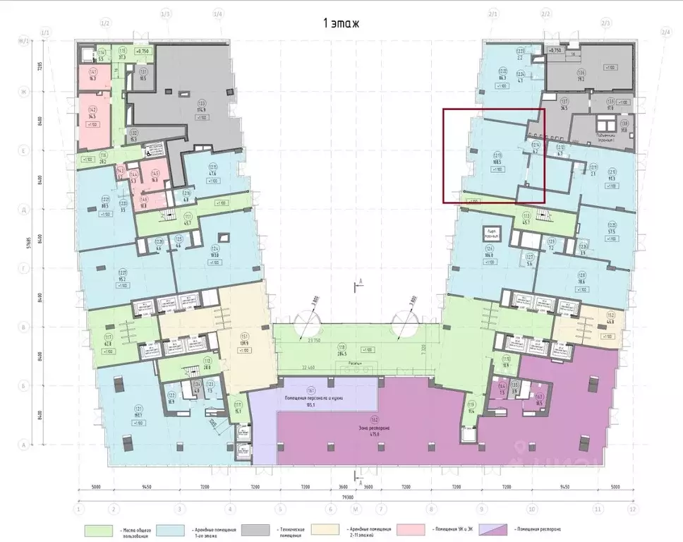 Помещение свободного назначения в Москва наб. Пресненская, 4 (109 м) - Фото 1