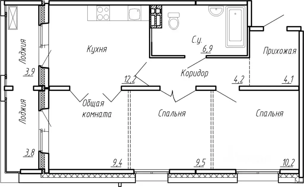 3-к кв. Ленинградская область, Тельмана Тосненский район, Сибирь жилой ... - Фото 0