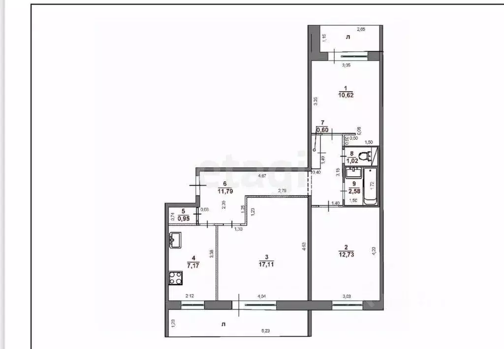 3-к кв. Ульяновская область, Ульяновск ул. Корунковой, 12 (64.6 м) - Фото 2