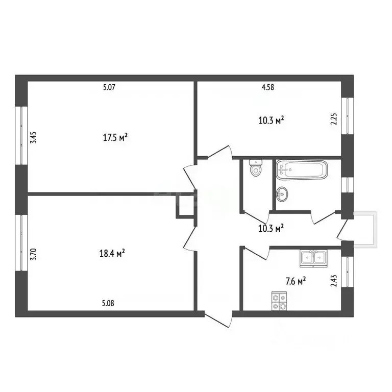 3-к кв. Московская область, Лобня Аэропортовская ул., 3 (69.0 м) - Фото 1