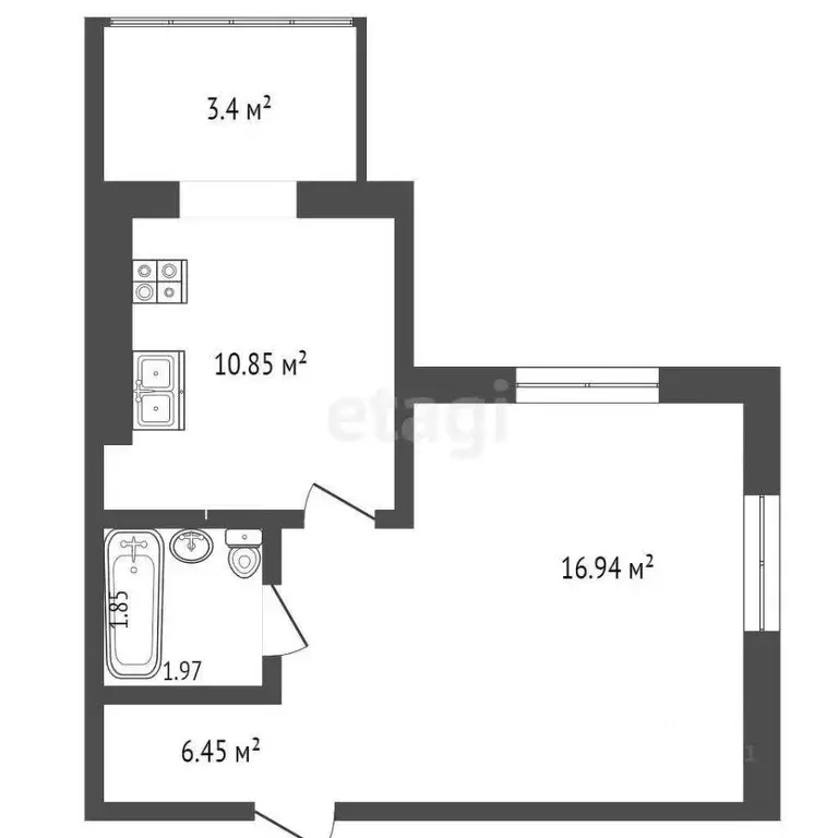 1-к кв. Костромская область, Кострома ул. 8 Марта, 53 (39.78 м) - Фото 1