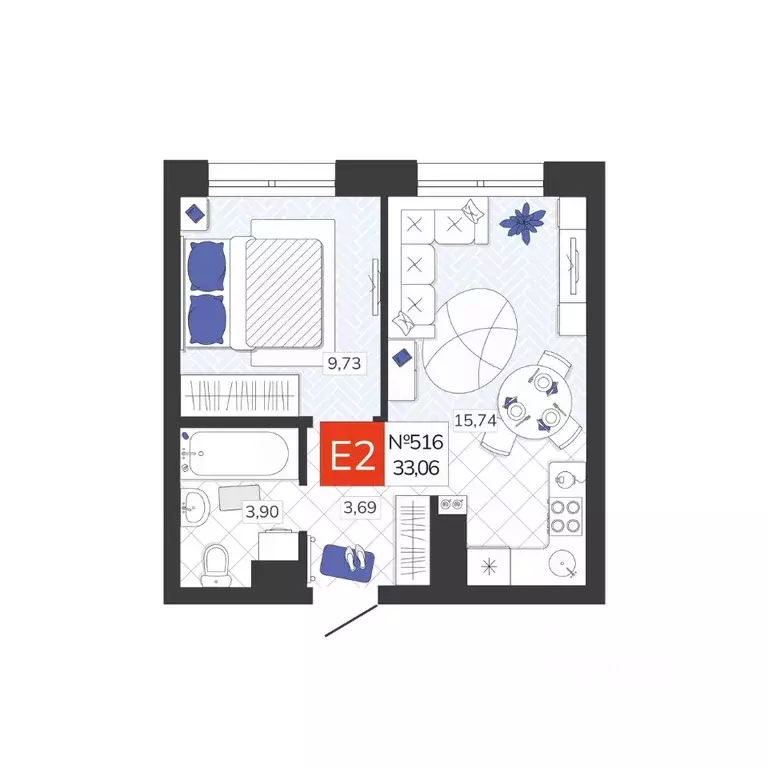 1-к кв. Тульская область, Тула Мясново мкр, Желания жилой комплекс ... - Фото 1