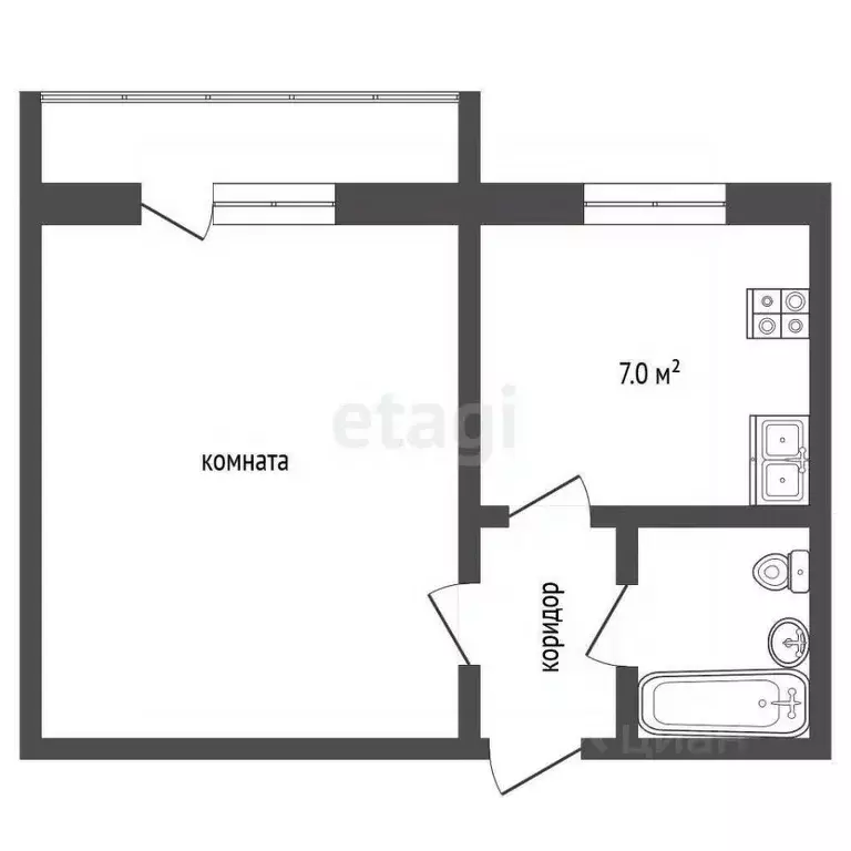 1-к кв. Ямало-Ненецкий АО, Муравленко ул. Ленина, 48 (34.3 м) - Фото 2