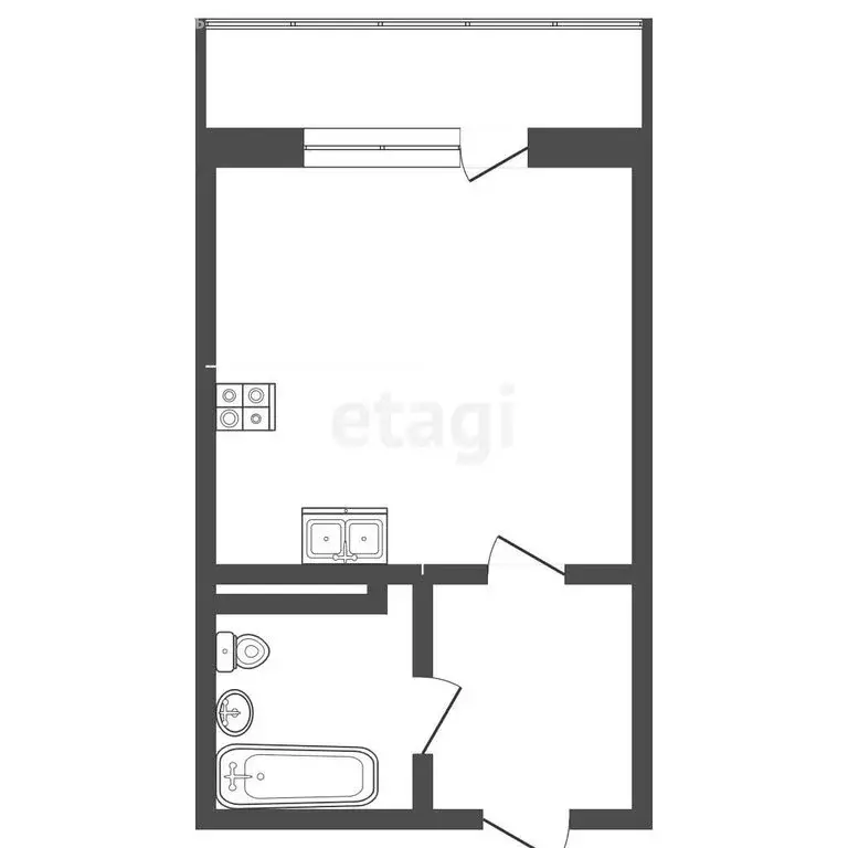 Квартира-студия: Тюмень, Интернациональная улица, 199 (26 м) - Фото 1