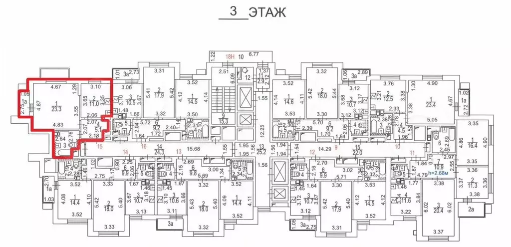 Аукцион: 1-к. квартира, 45,5 м, 3/24 эт. - Фото 1