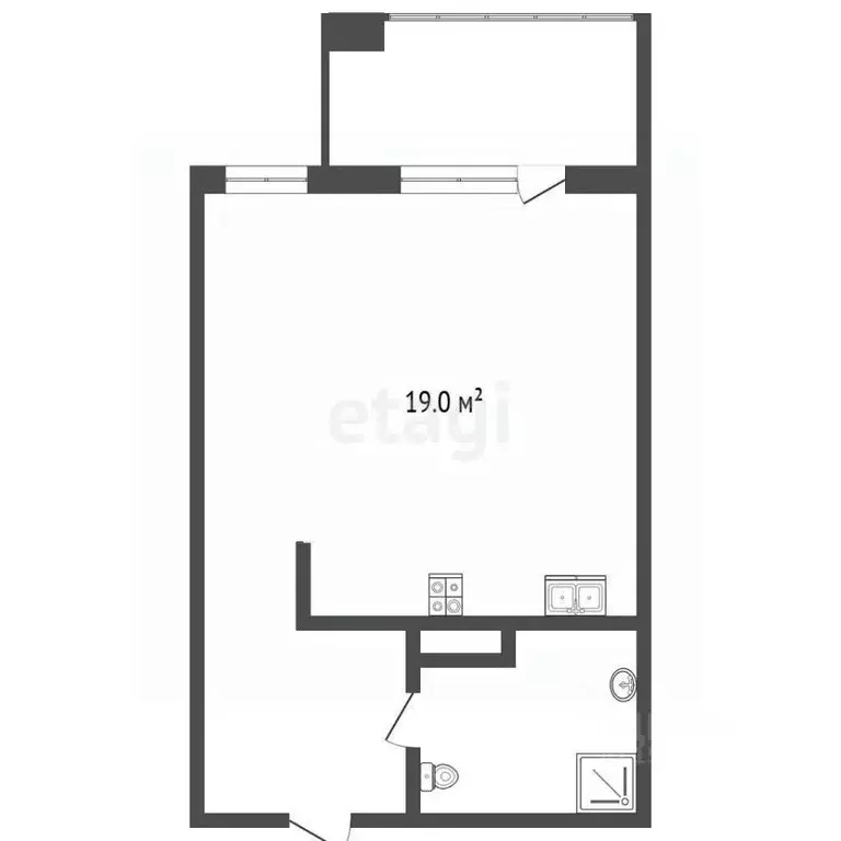 Студия Ямало-Ненецкий АО, Новый Уренгой просп. Губкина, 19 (25.7 м) - Фото 1