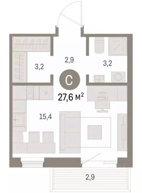 Студия Курганская область, Курган Центральный жилрайон, Дом Кино жилой ... - Фото 2