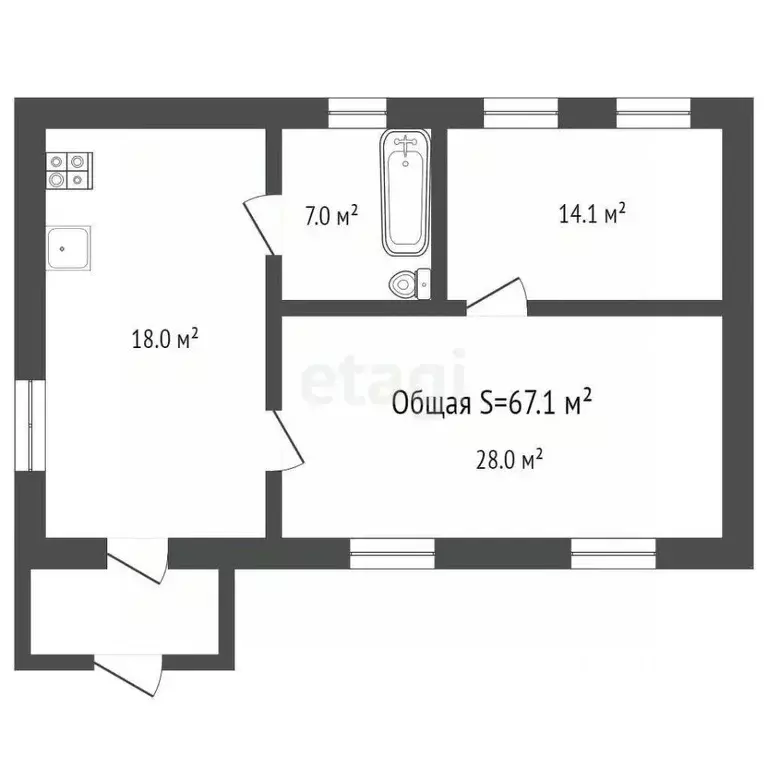 Дом в Брянская область, Брянск Тульская ул., 44 (67 м) - Фото 1