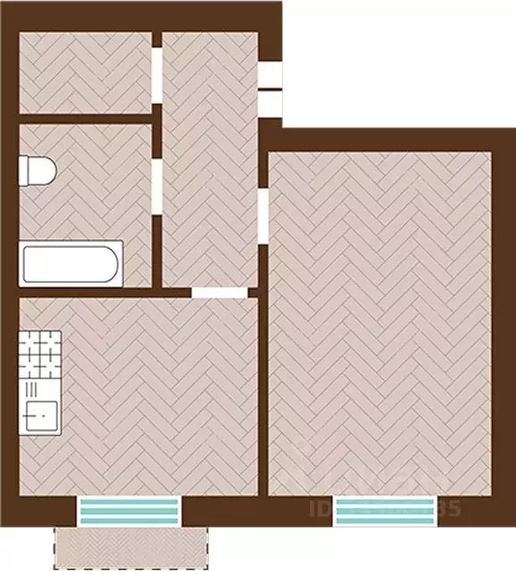 1-к кв. Калининградская область, Гурьевский муниципальный округ, пос. ... - Фото 1