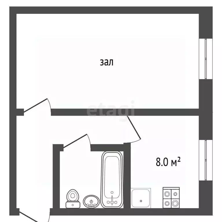 1-к кв. Кемеровская область, Прокопьевск Ясная Поляна мкр, ул. 2-я ... - Фото 2