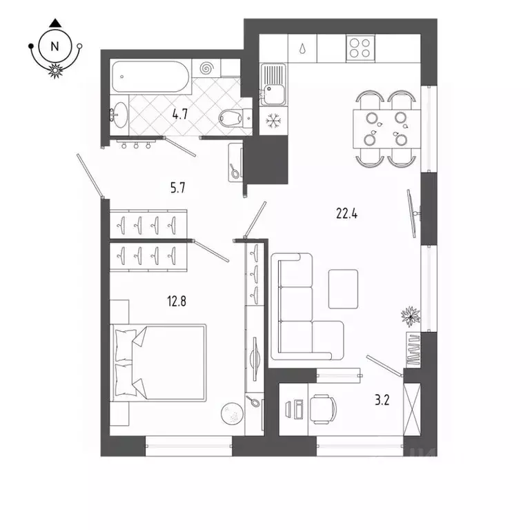 1-к кв. Санкт-Петербург бул. Измайловский, 9 (47.0 м) - Фото 0