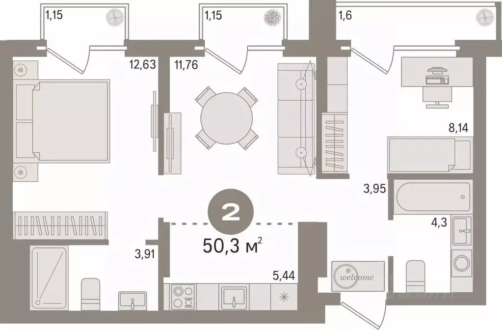 2-к кв. Свердловская область, Екатеринбург ул. Академика Ландау, 7Б ... - Фото 0