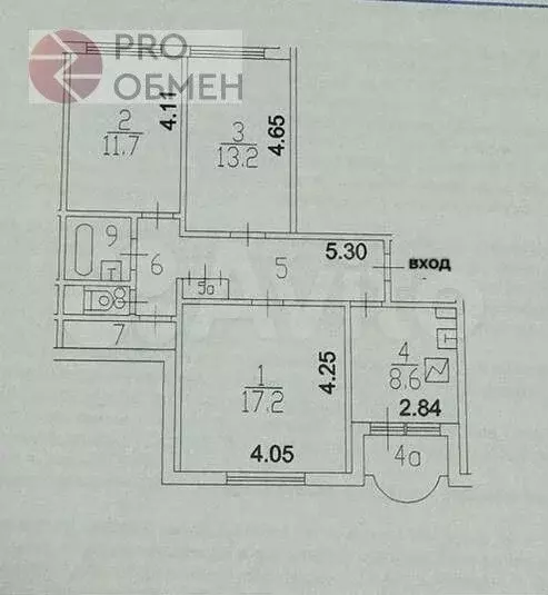 3-к. квартира, 67,4 м, 2/14 эт. - Фото 0