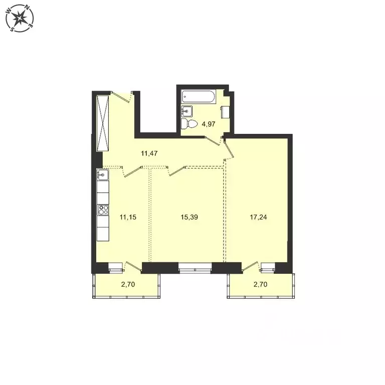 2-к кв. Иркутская область, Иркутский муниципальный округ, с. Мамоны ... - Фото 1