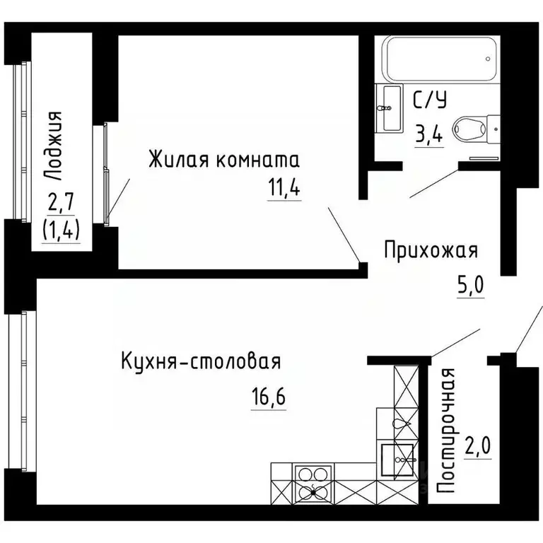 1-к кв. Приморский край, Владивосток 7Я жилой комплекс (39.8 м) - Фото 1