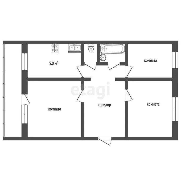 Квартира, 3 комнаты, 60.2 м - Фото 1