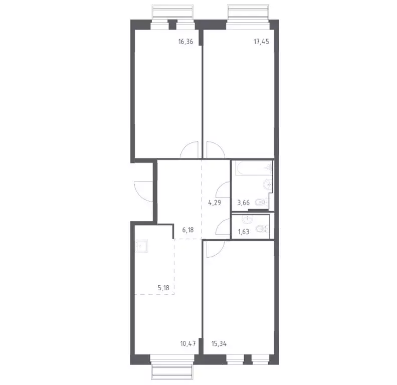 Продаётся 3-к квартира, 80.56 м - Фото 0