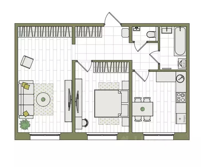 2-к кв. Кировская область, Киров ул. Чистопрудненская, 13А (56.7 м) - Фото 1