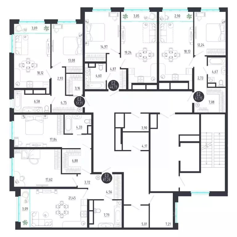 1-к кв. Тульская область, Тула  (46.73 м) - Фото 1