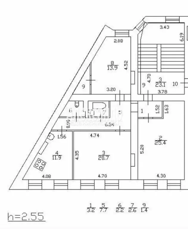 3-комнатная квартира: Санкт-Петербург, переулок Бринько, 4 (89 м) - Фото 2