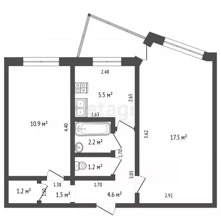 2-к кв. Архангельская область, Сольвычегодск Котласский район, ул. ... - Фото 2