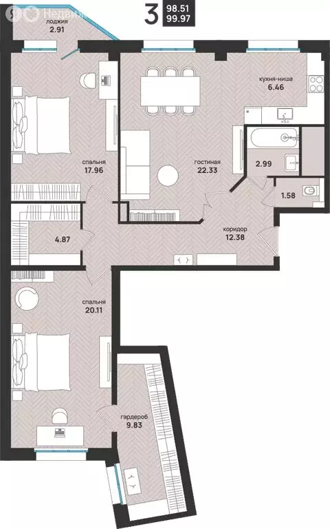 3-комнатная квартира: Архангельск, улица Свободы, 16 (99.97 м) - Фото 0