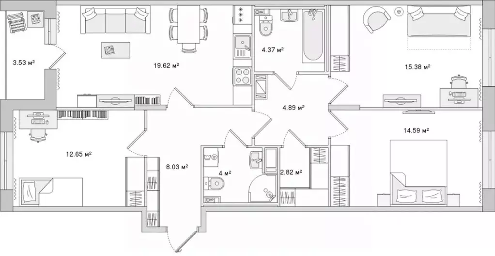 3-к кв. Санкт-Петербург Белоостровская ул., 10к2 (89.88 м) - Фото 0