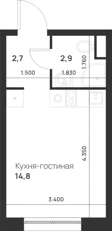 Квартира-студия: Москва, НАО, район Коммунарка, улица Разведчика Дейча ... - Фото 2