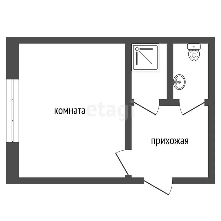 1к в -комнатной квартире (19.8 м) - Фото 1