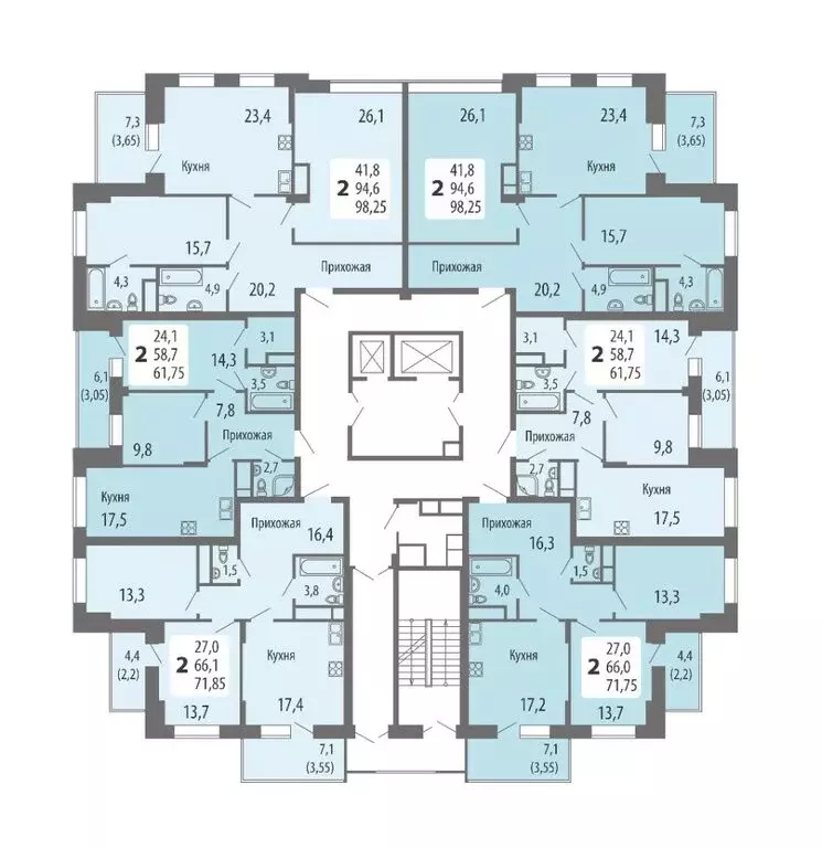 2-комнатная квартира: Чебоксары, улица Филиппа Лукина, 16 (98.25 м) - Фото 2