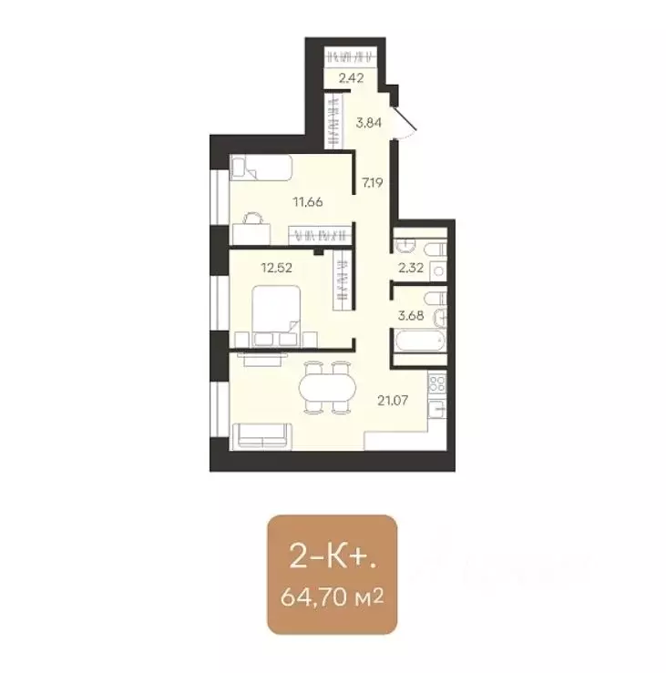 2-к кв. Ямало-Ненецкий АО, Новый Уренгой Уютный мкр,  (64.7 м) - Фото 0