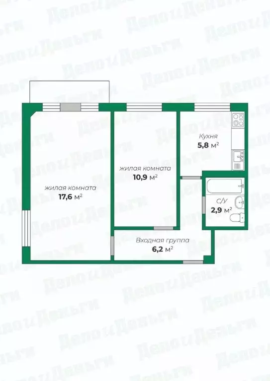 2-к кв. Кировская область, Киров ул. Калинина, 32 (43.4 м) - Фото 0