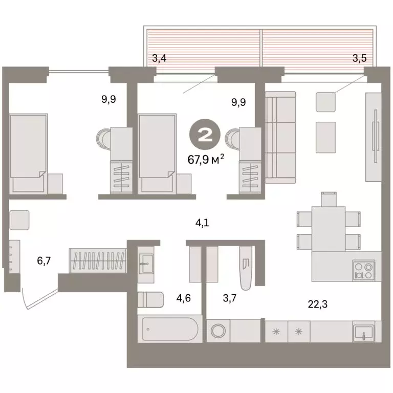 2-комнатная квартира: Екатеринбург, жилой район Сортировочный, ... - Фото 2