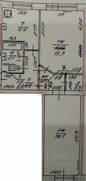 2-к кв. Калининградская область, Гурьевск Фабричная ул., 9 (45.4 м) - Фото 2