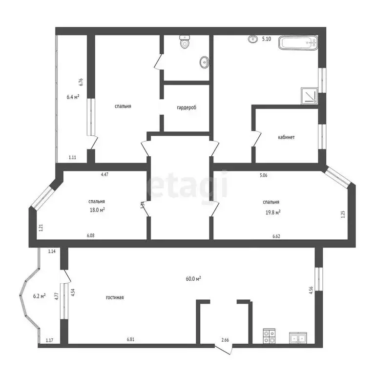 4-комнатная квартира: Тюмень, Орловская улица, 52 (183.9 м) - Фото 0