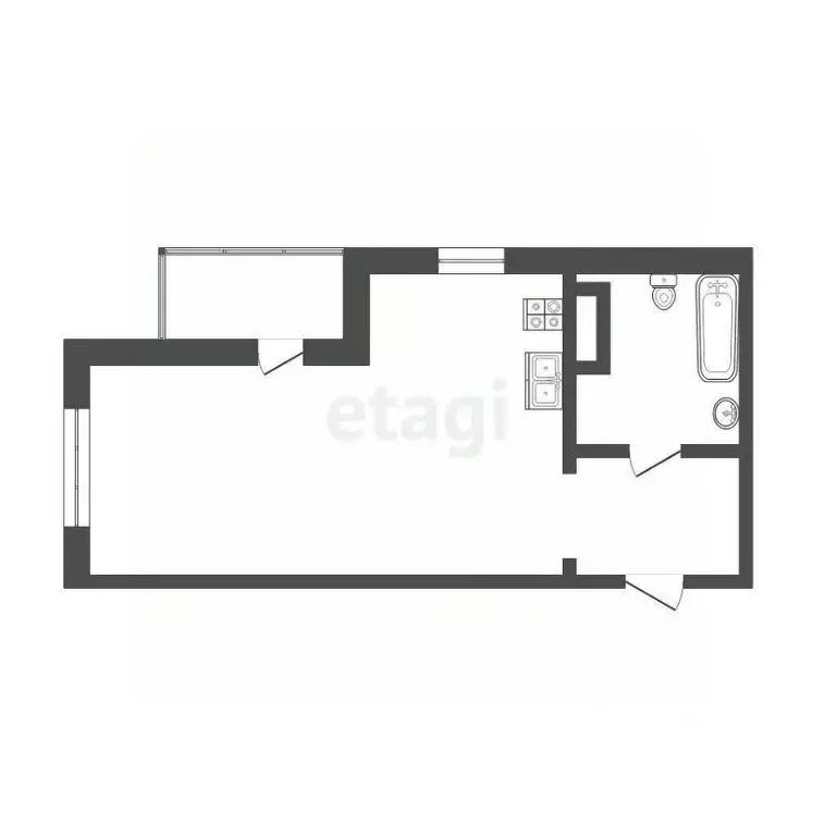 Студия Ханты-Мансийский АО, Сургут ул. Семена Билецкого, 9 (33.0 м) - Фото 0