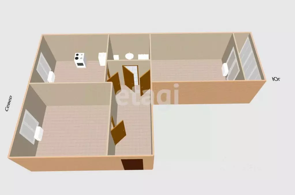 2-к кв. Сахалинская область, Южно-Сахалинск Комсомольская ул., 277 ... - Фото 2