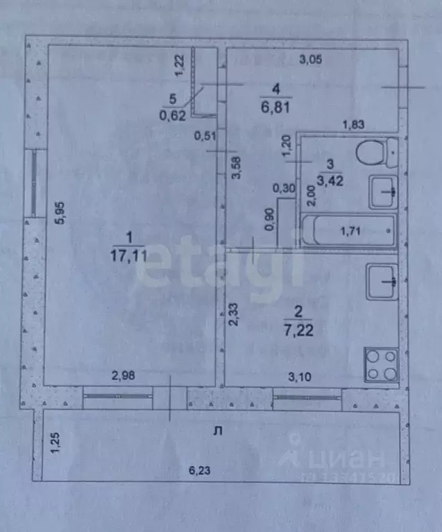 1-к кв. Ульяновская область, Ульяновск ул. Ефремова, 151 (39.1 м) - Фото 2