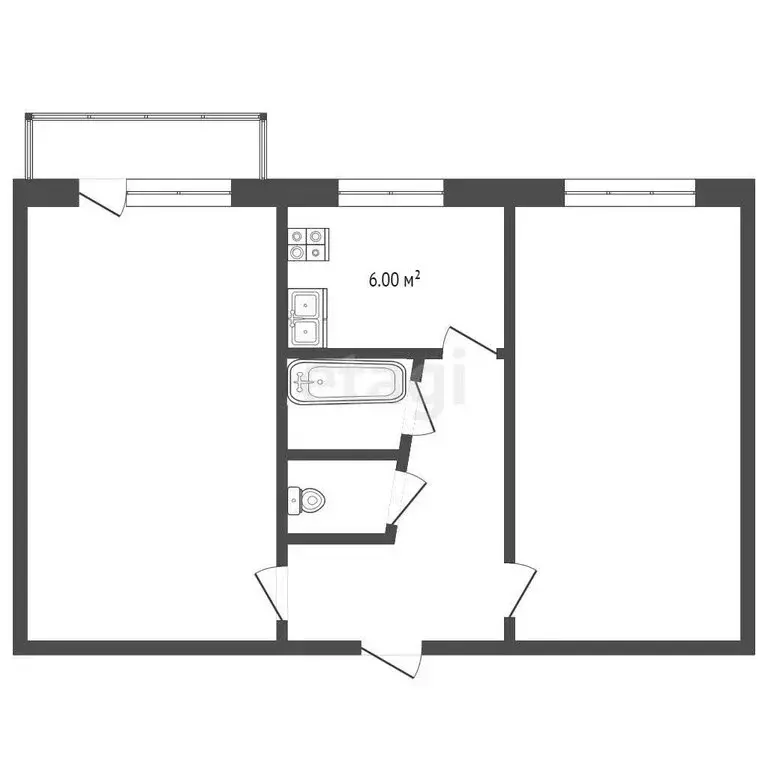 2-комнатная квартира: Троицк, Сибирская улица, 26 (45 м) - Фото 1