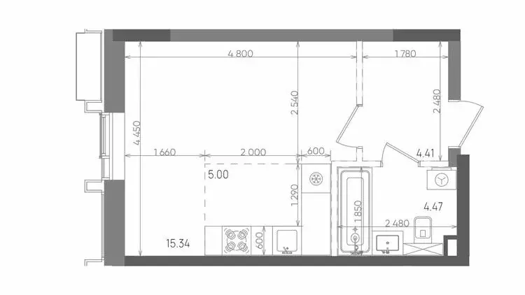 1-комнатная квартира: Казань, Бухарская улица, 5 (29.22 м) - Фото 0