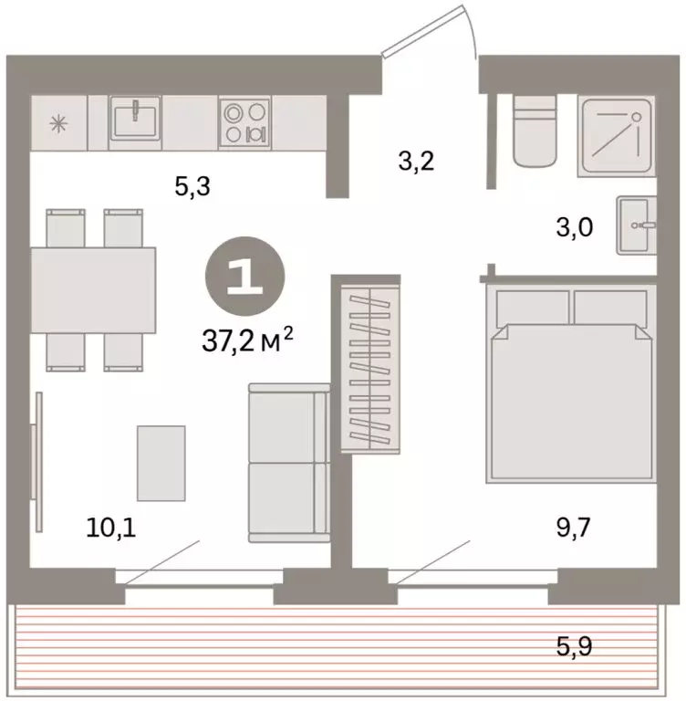 1-комнатная квартира: Екатеринбург, жилой район Сортировочный, ... - Фото 2