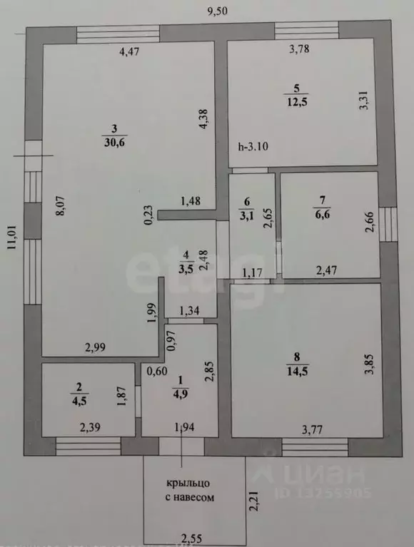 Дом в Липецкая область, Липецк ул. Лодыгинская, 2 (95 м) - Фото 2