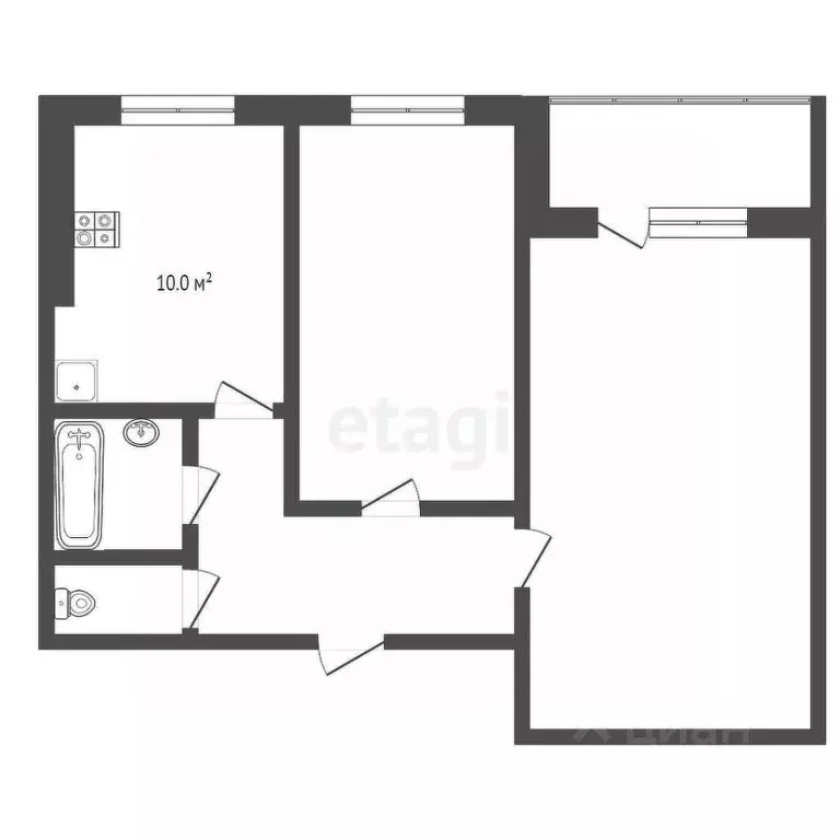 2-к кв. Ростовская область, Ростов-на-Дону ул. Миронова, 2г (68.0 м) - Фото 1
